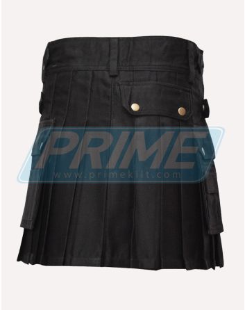 Womens Black Sour Straps Utility Kilt