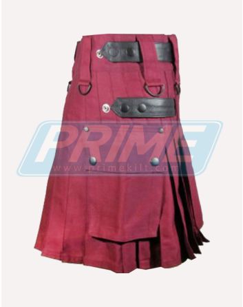 Womens Burgundy Utiltiy Kilt