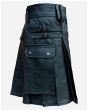 Cargo Pocket Leather Kilt Side