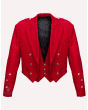 Red Prince Charlie Kilt Jacket with Waistcoat