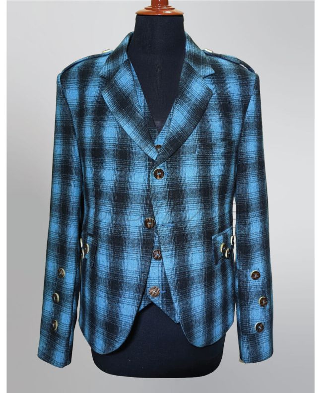 Blue Argyll Kilt Jacket with Waistcoat