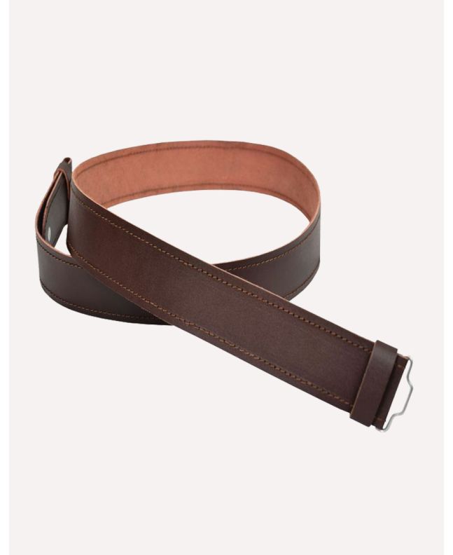 Brown Leather Rampant Loin Embossed Kilt Belt