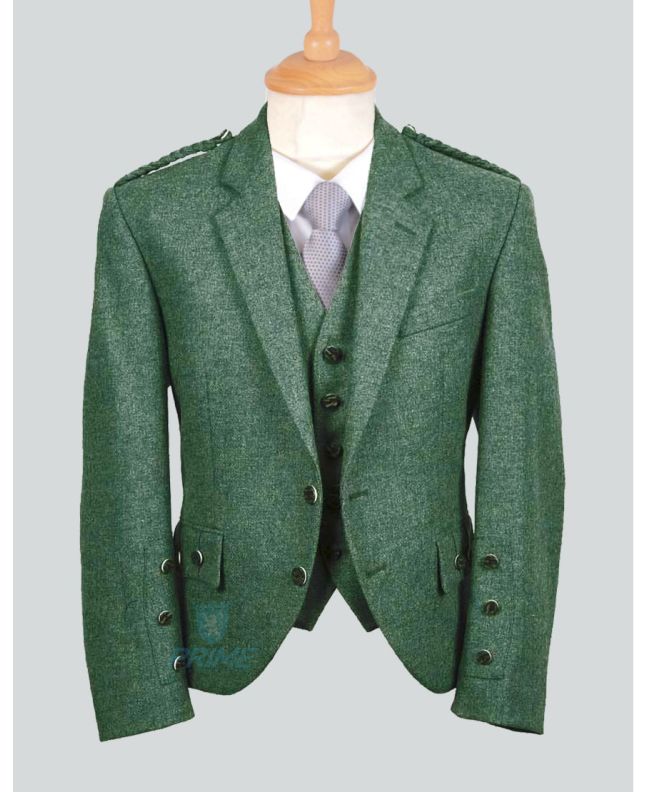 Lovat Green Wool Kilt Jacket with Vest
