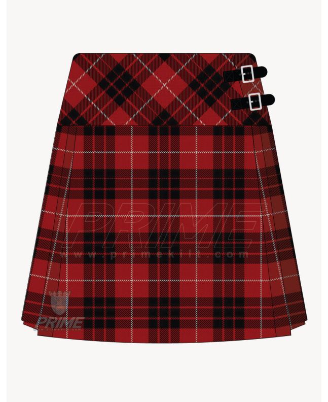 Munro Black and Red Tartan Kilt For Women