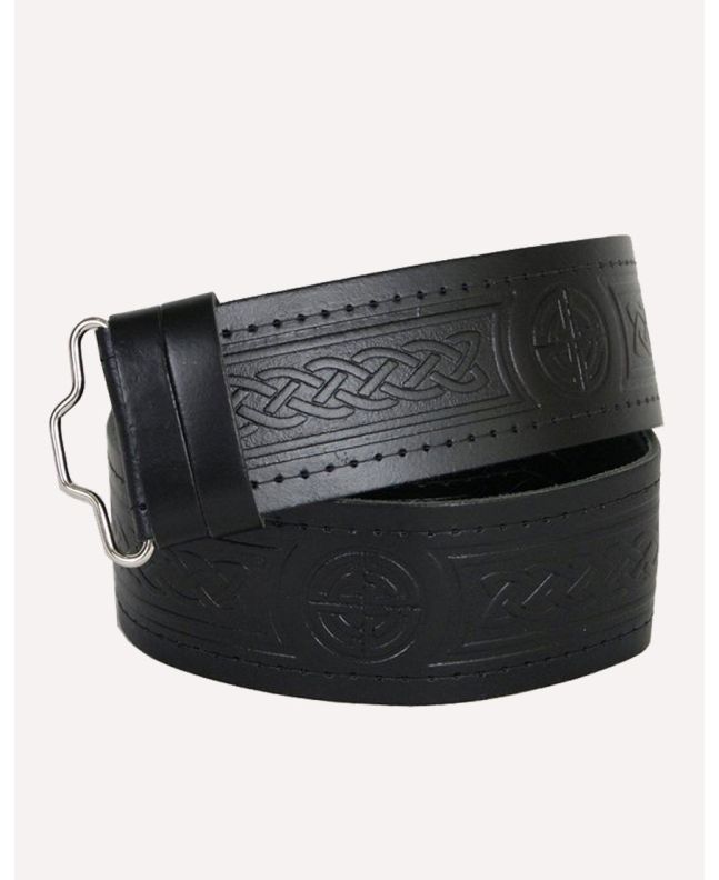 Swirl Celtic Knot Embossed Leather Kilt Belt