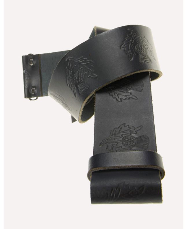 Thistle Design Leather Kilt Belt