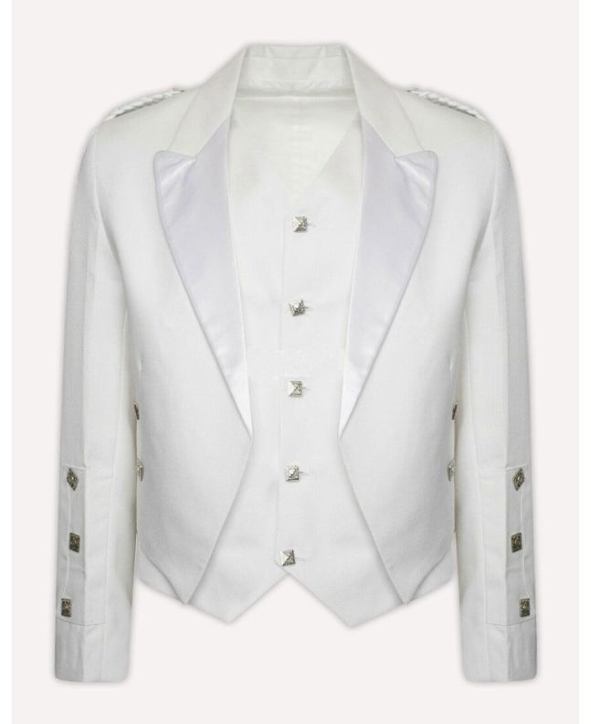 White Prince Charlie Kilt Jacket